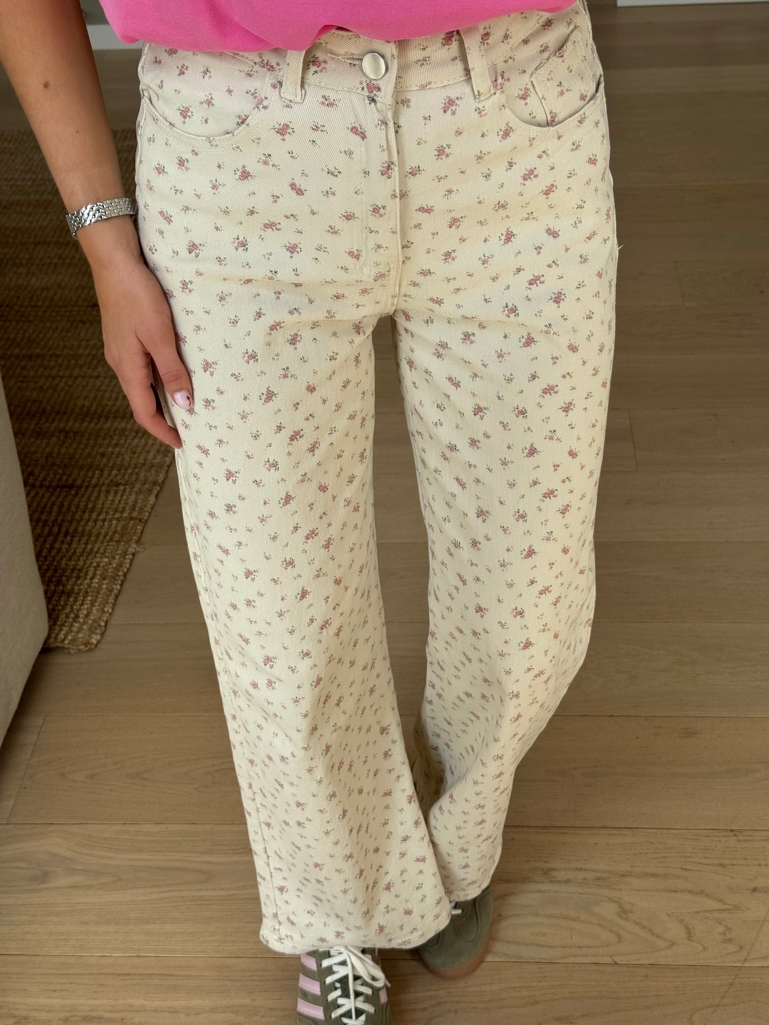 Ecru Floral Elia Jeans