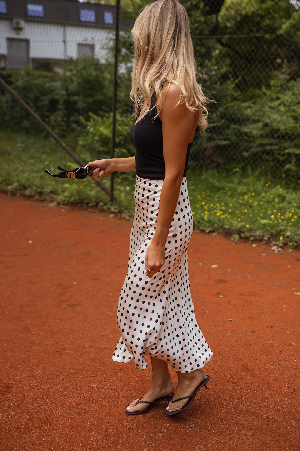 Ecru Jeanne Polka Dot Skirt