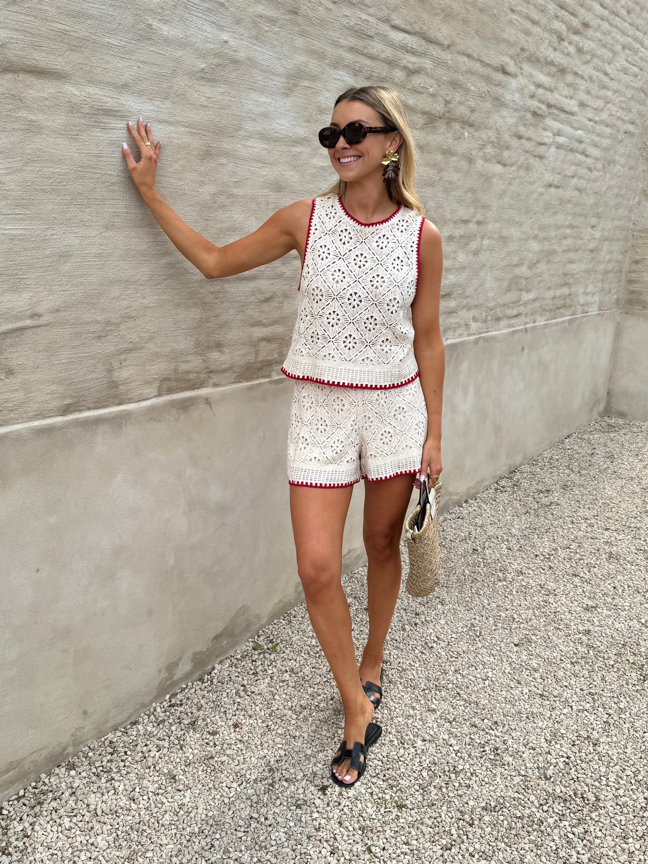 Ecru Milo Crochet Shorts