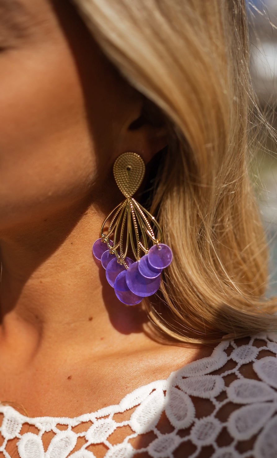 Golden and Mauve Saila Earrings