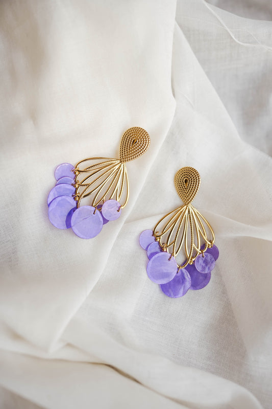 Golden and Mauve Saila Earrings