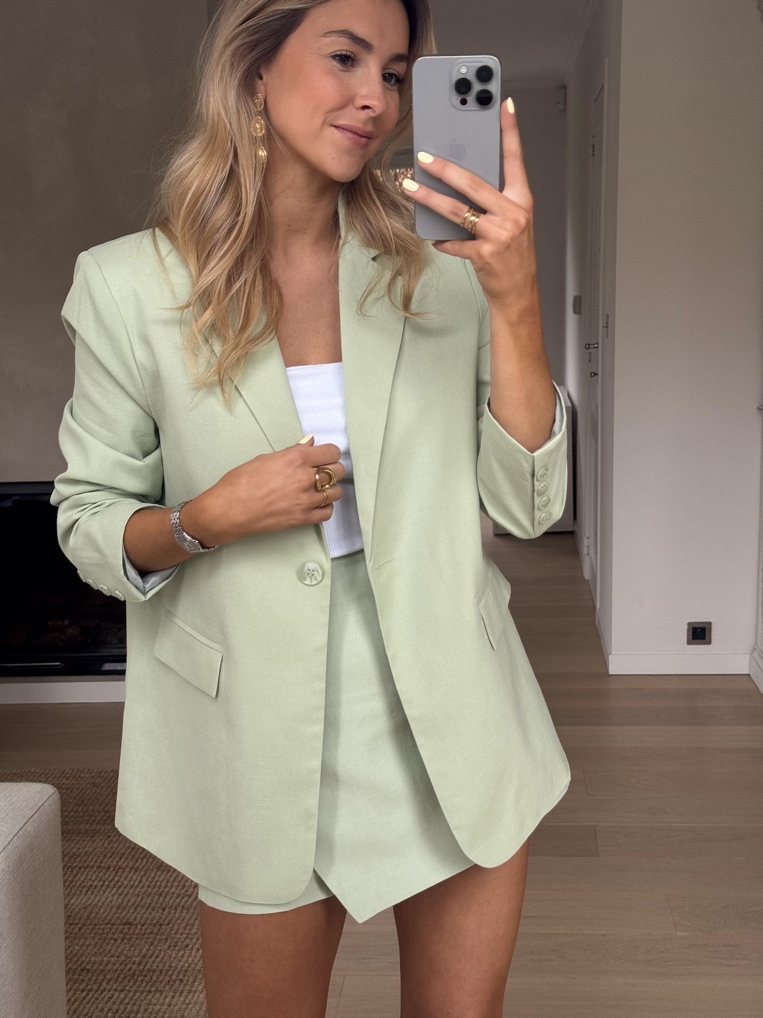 Green Jean Blazer