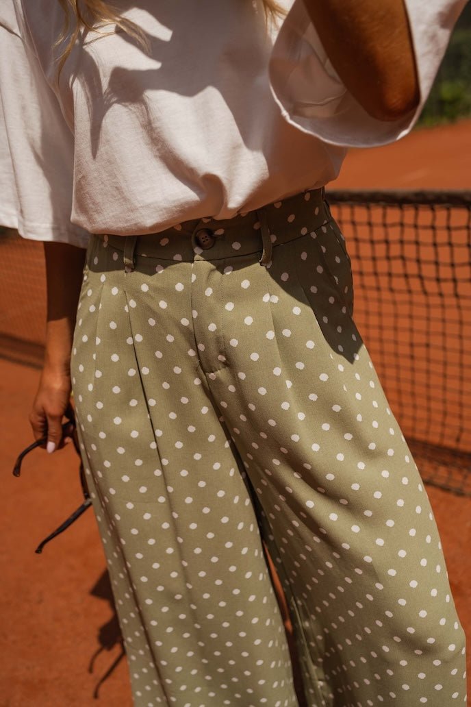 Green Polka Dots Augustina Pants