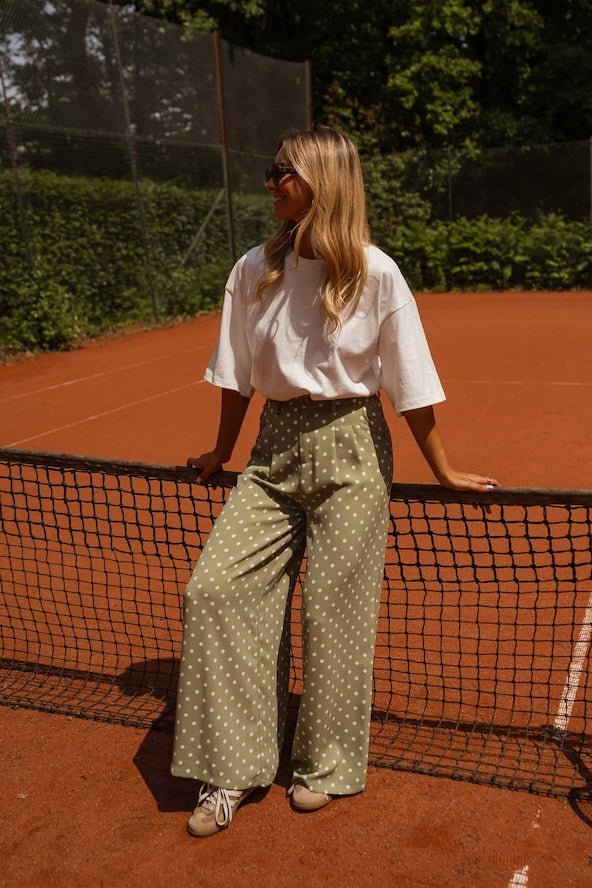 Green Polka Dots Augustina Pants