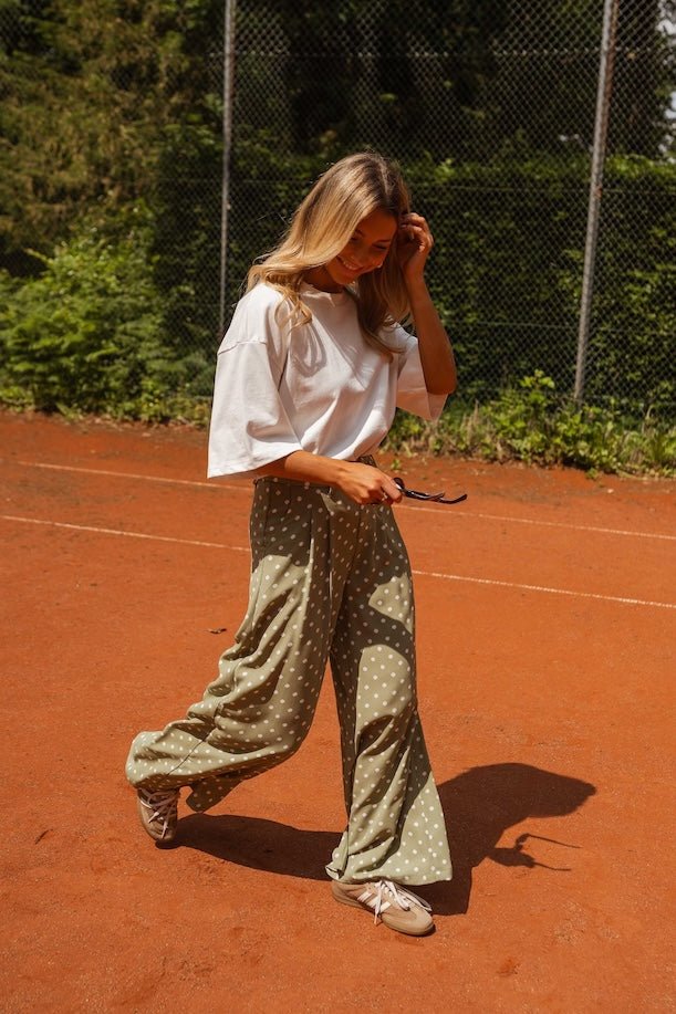 Green Polka Dots Augustina Pants