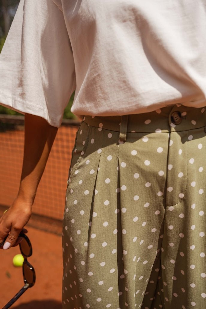 Green Polka Dots Augustina Pants