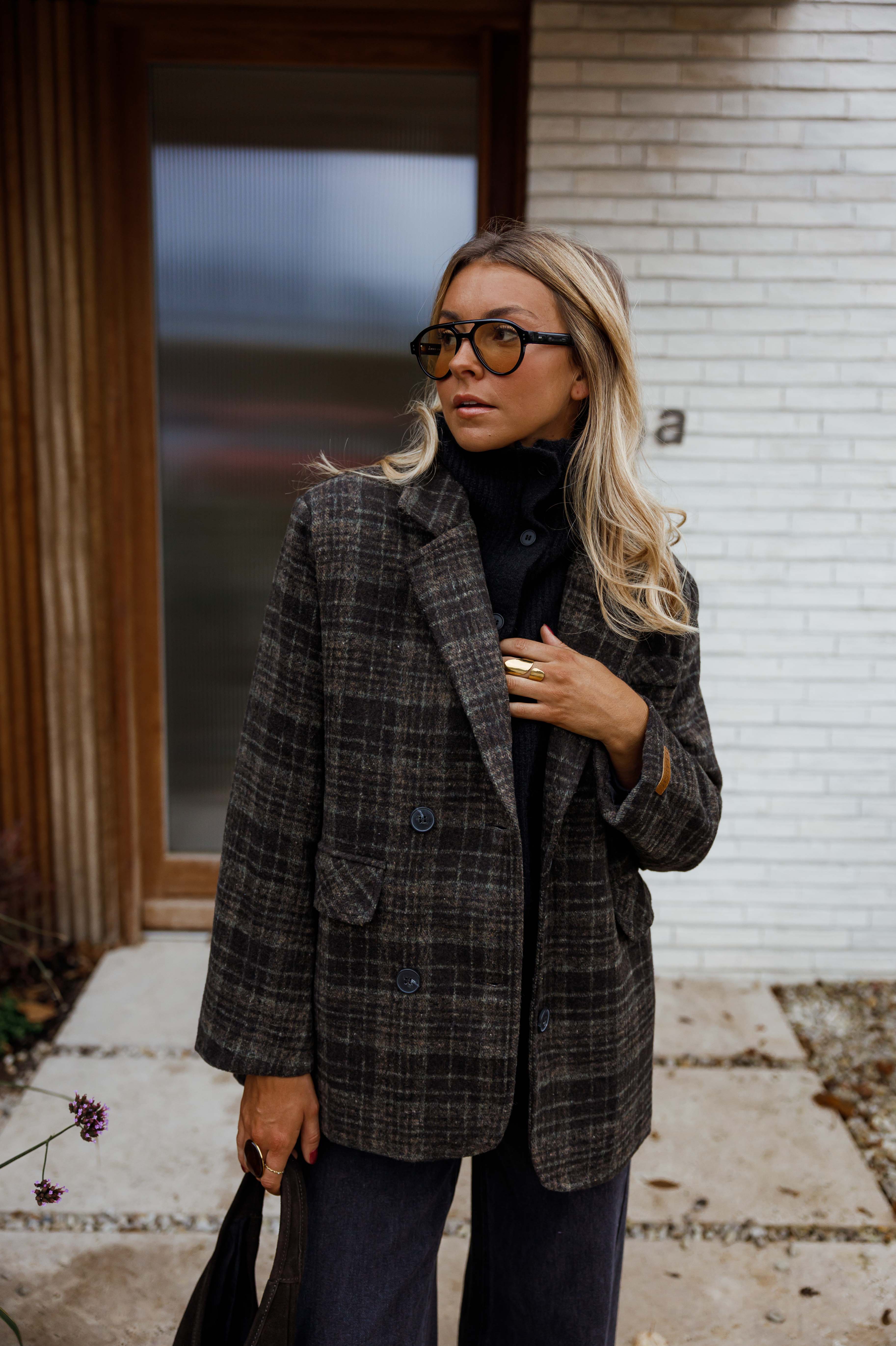 Grey Checkered Lyson Coat
