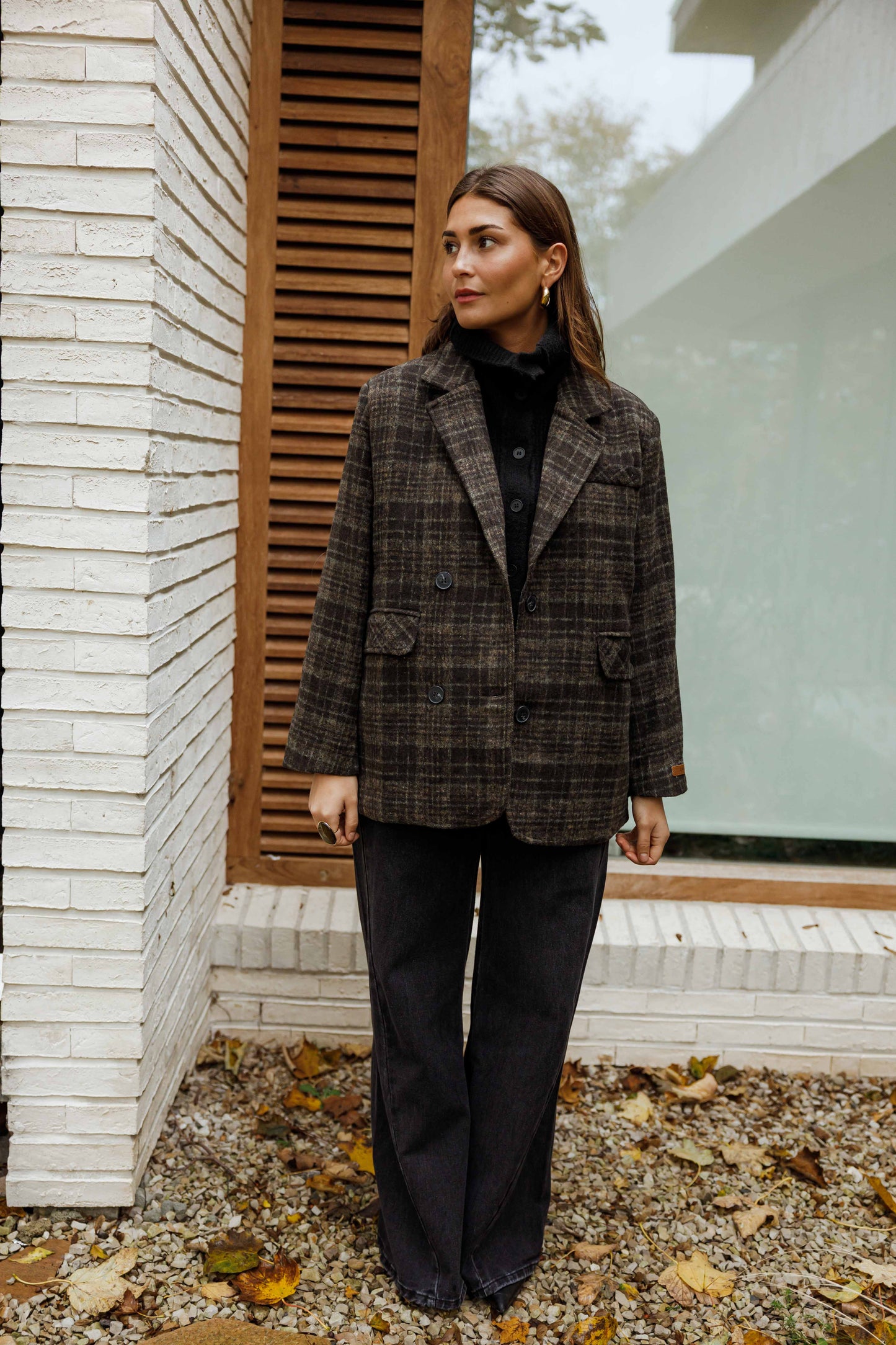 Grey Checkered Lyson Coat