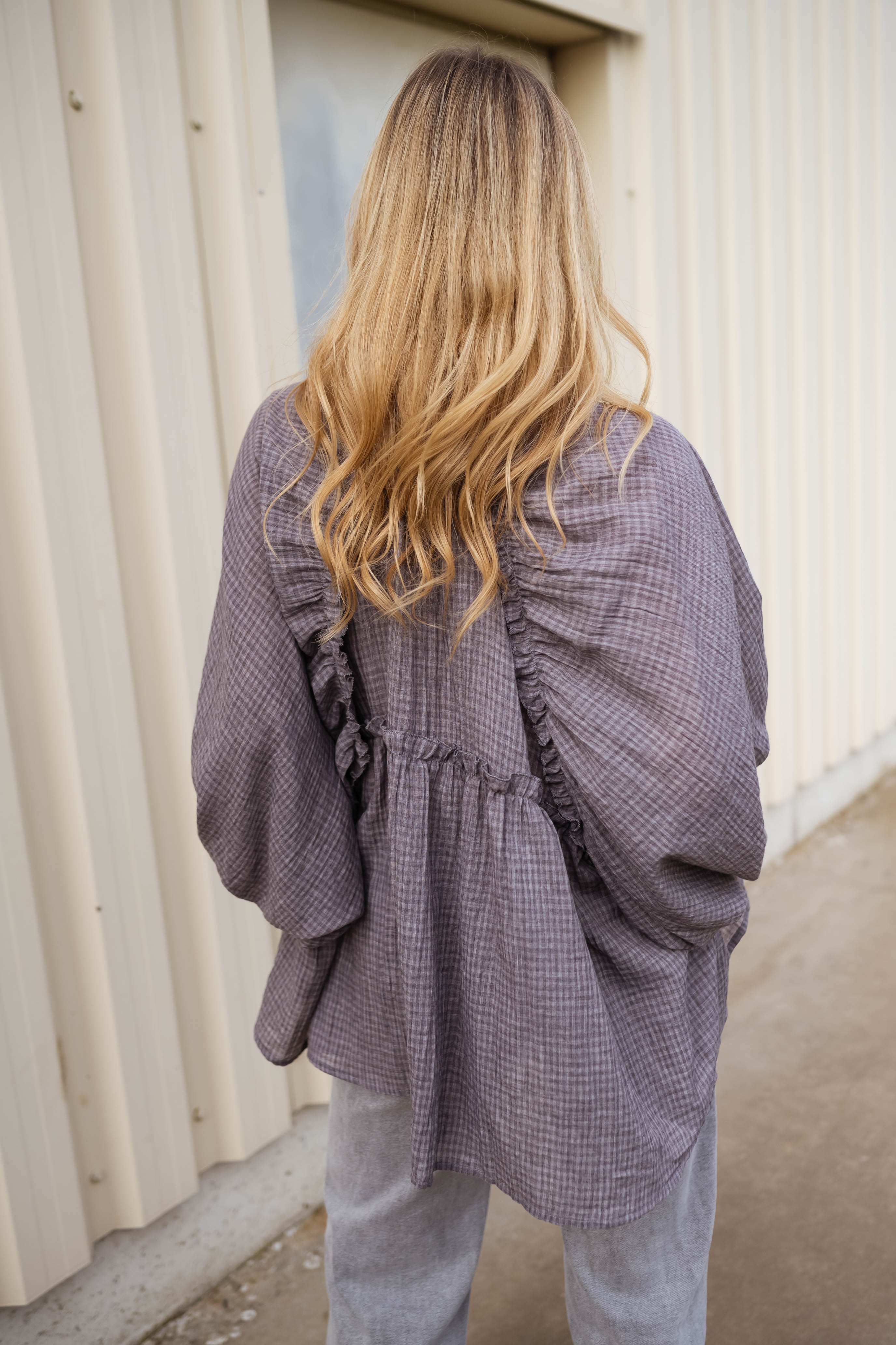 Grey Checkered Sofia Shirt