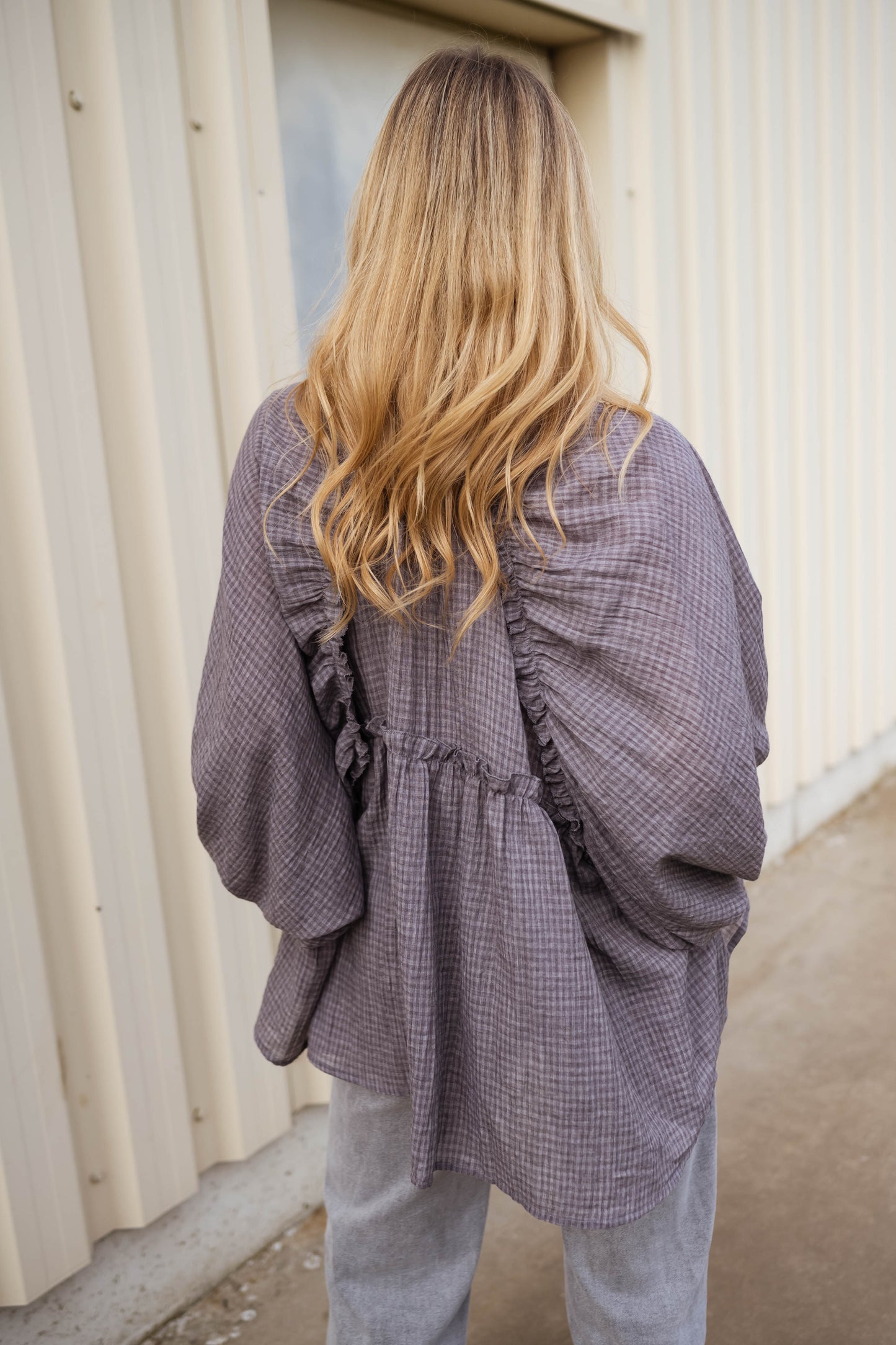 Grey Checkered Sofia Shirt