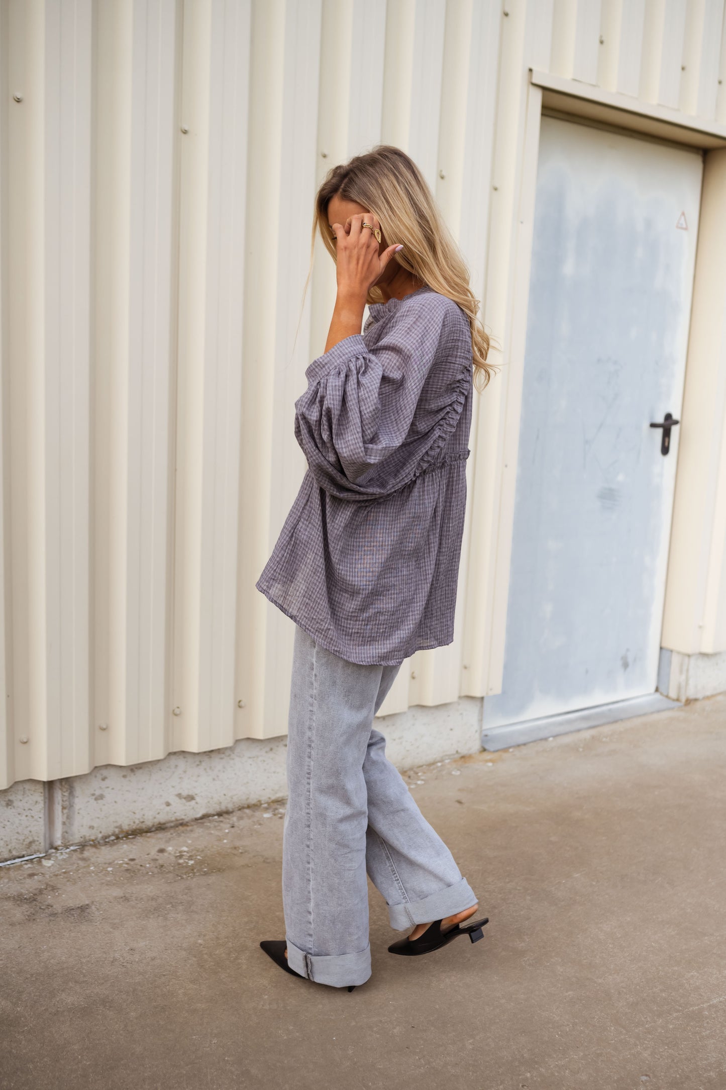 Grey Checkered Sofia Shirt