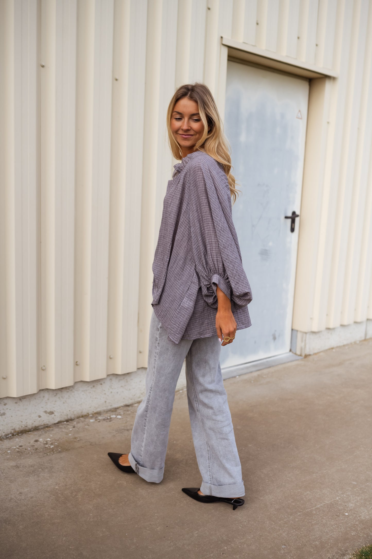 Grey Checkered Sofia Shirt