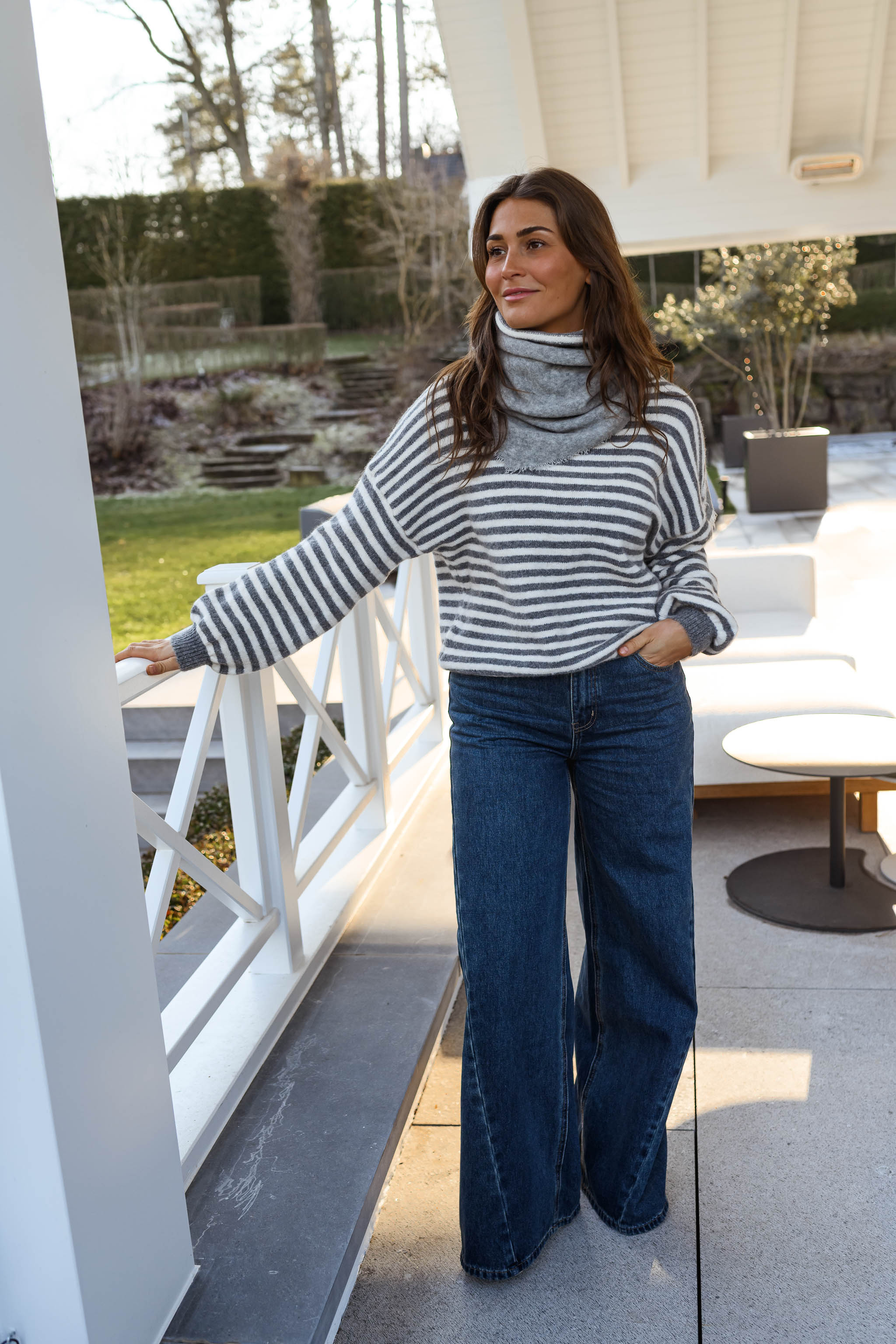 Grey and Ecru Penelope Sweater