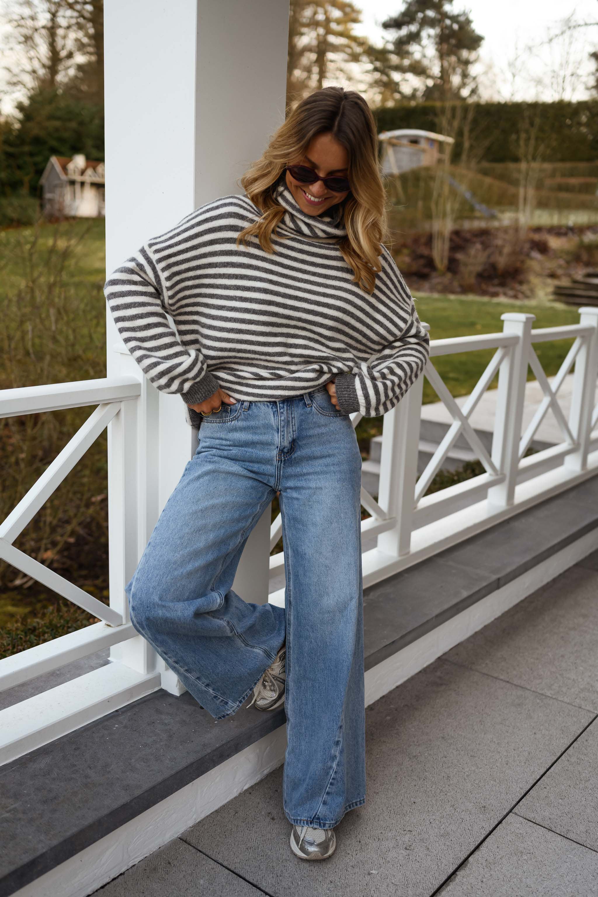 Grey and Ecru Penelope Sweater