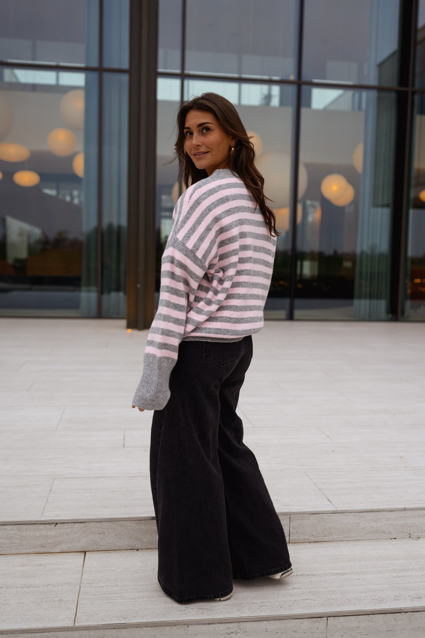 Grey and Pink Emilie Sweater