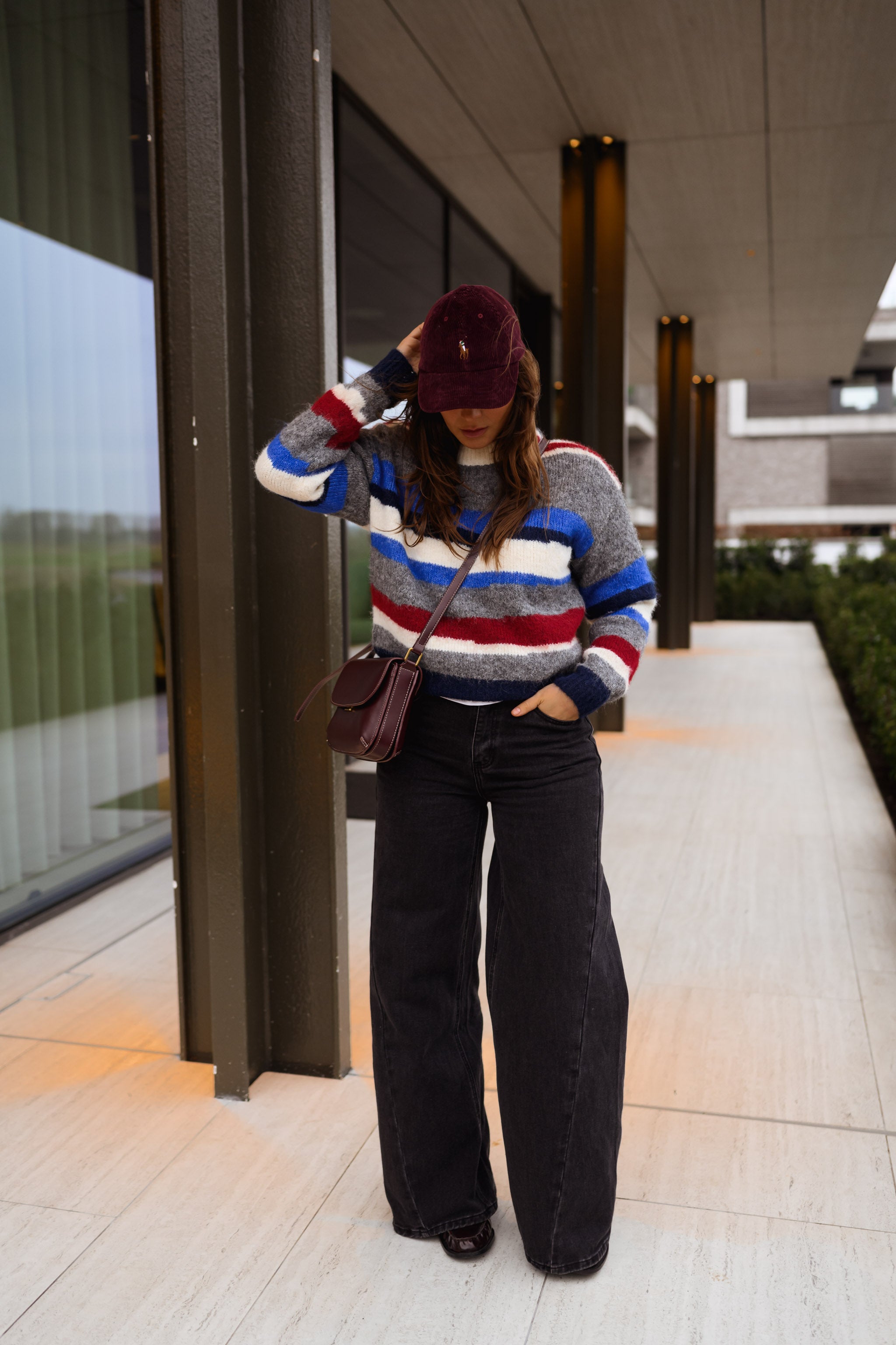 Grey Striped Eilis Sweater