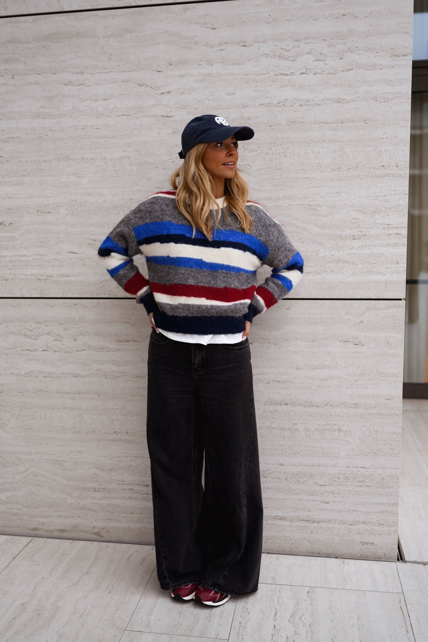 Grey Striped Eilis Sweater