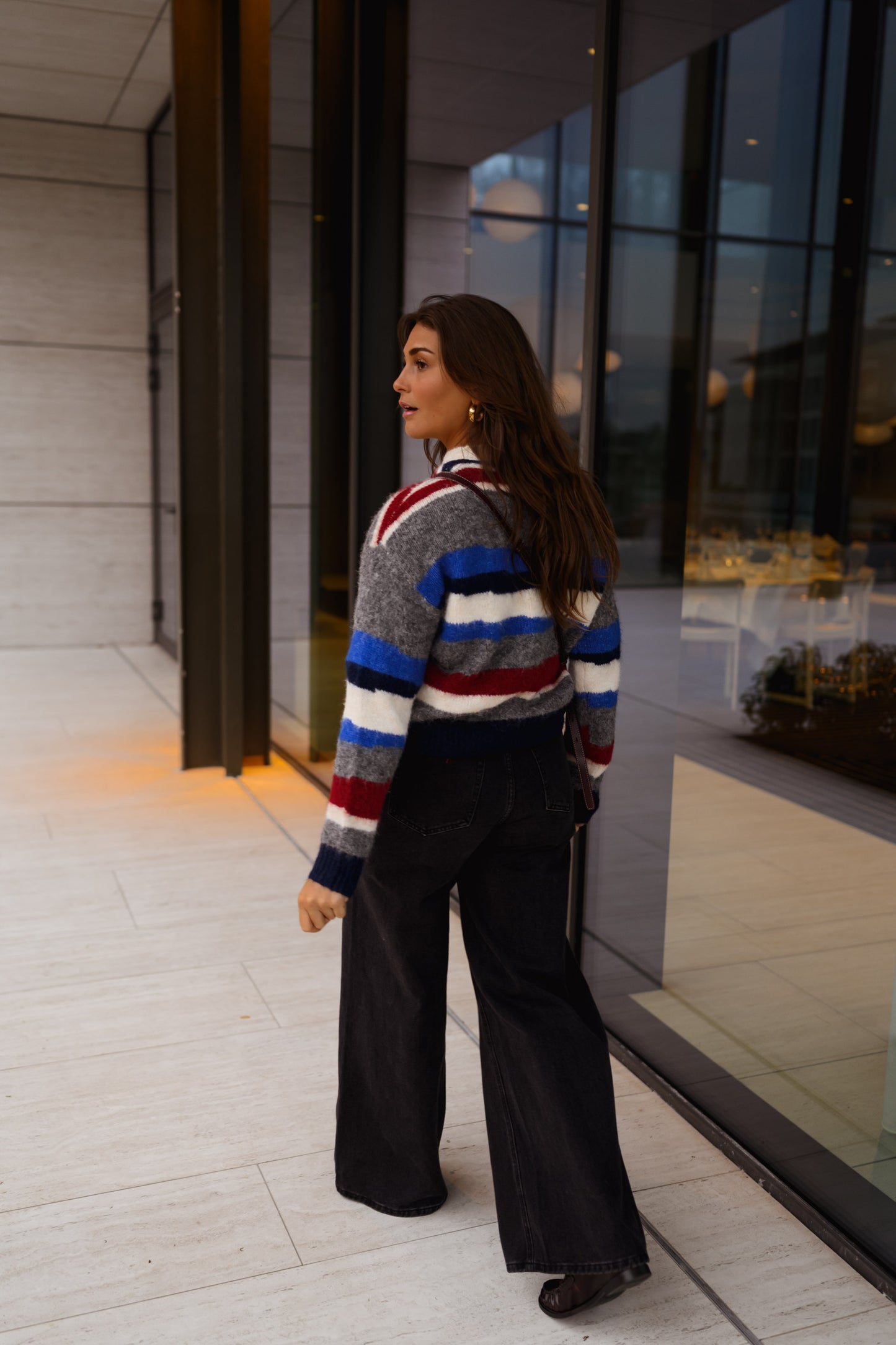 Grey Striped Eilis Sweater