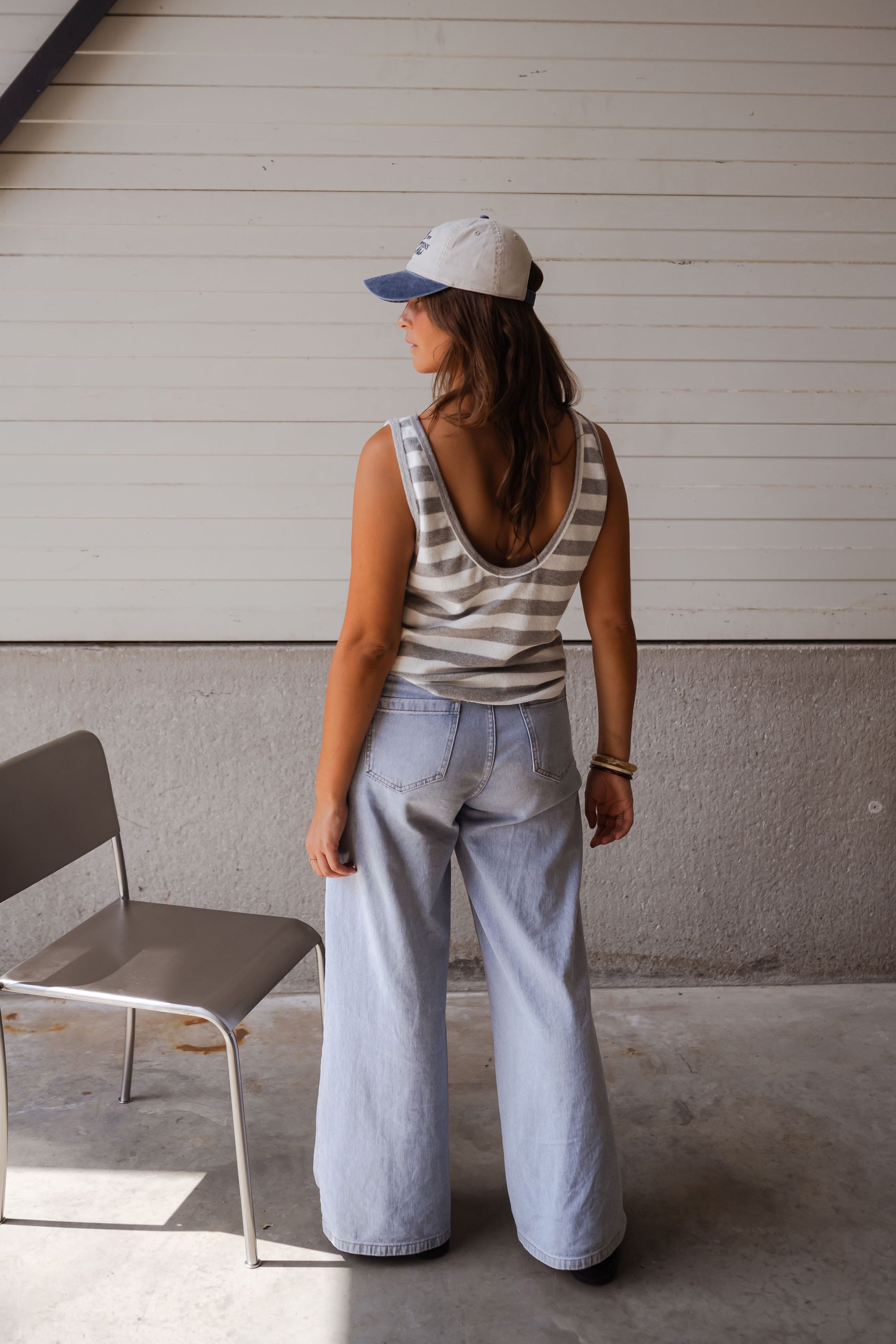 Grey and White Hele Top