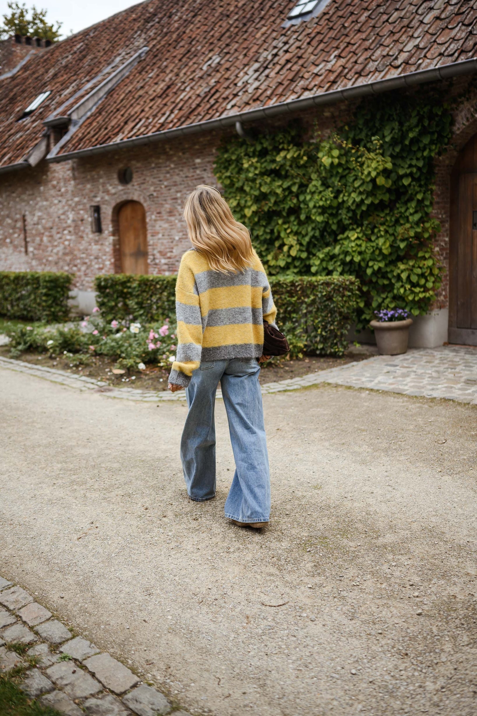 Grey and Yellow Mayfair Cardigan