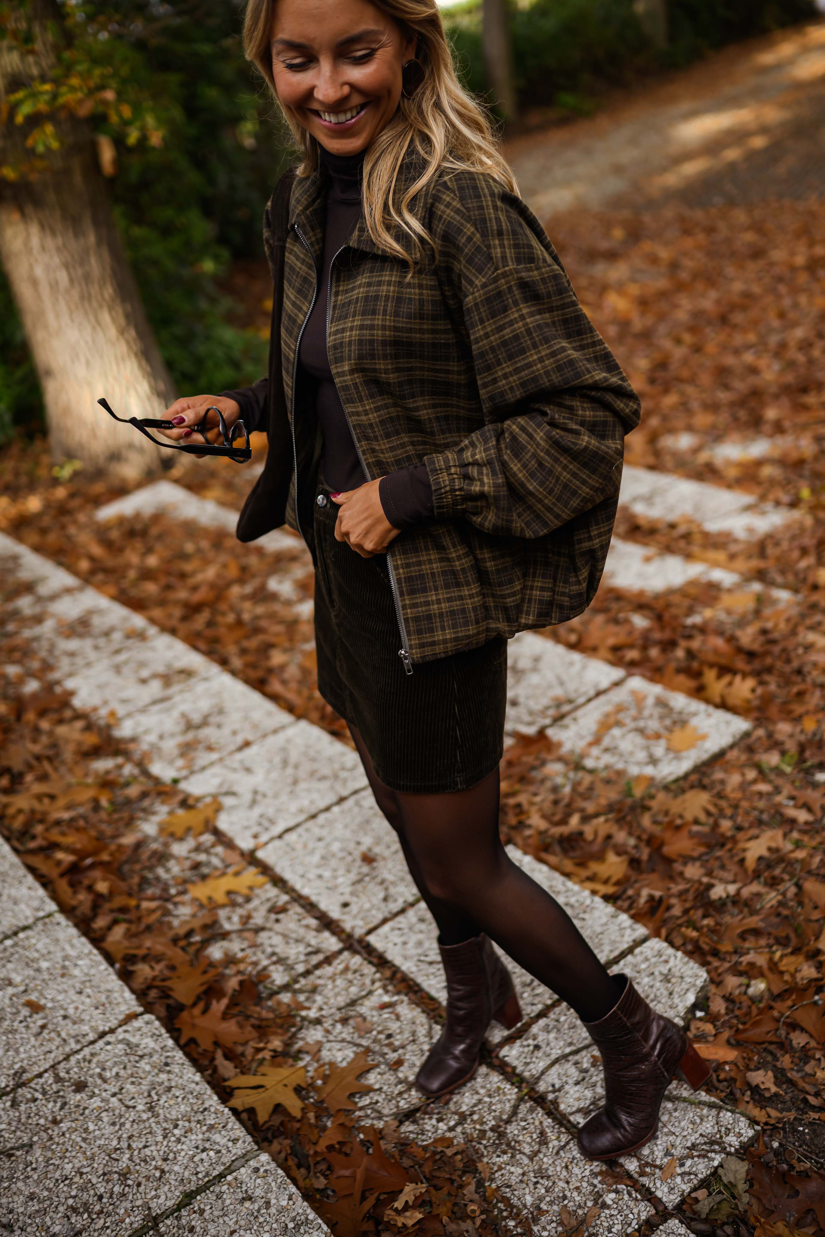 Khaki Checkered Philipa Jacket