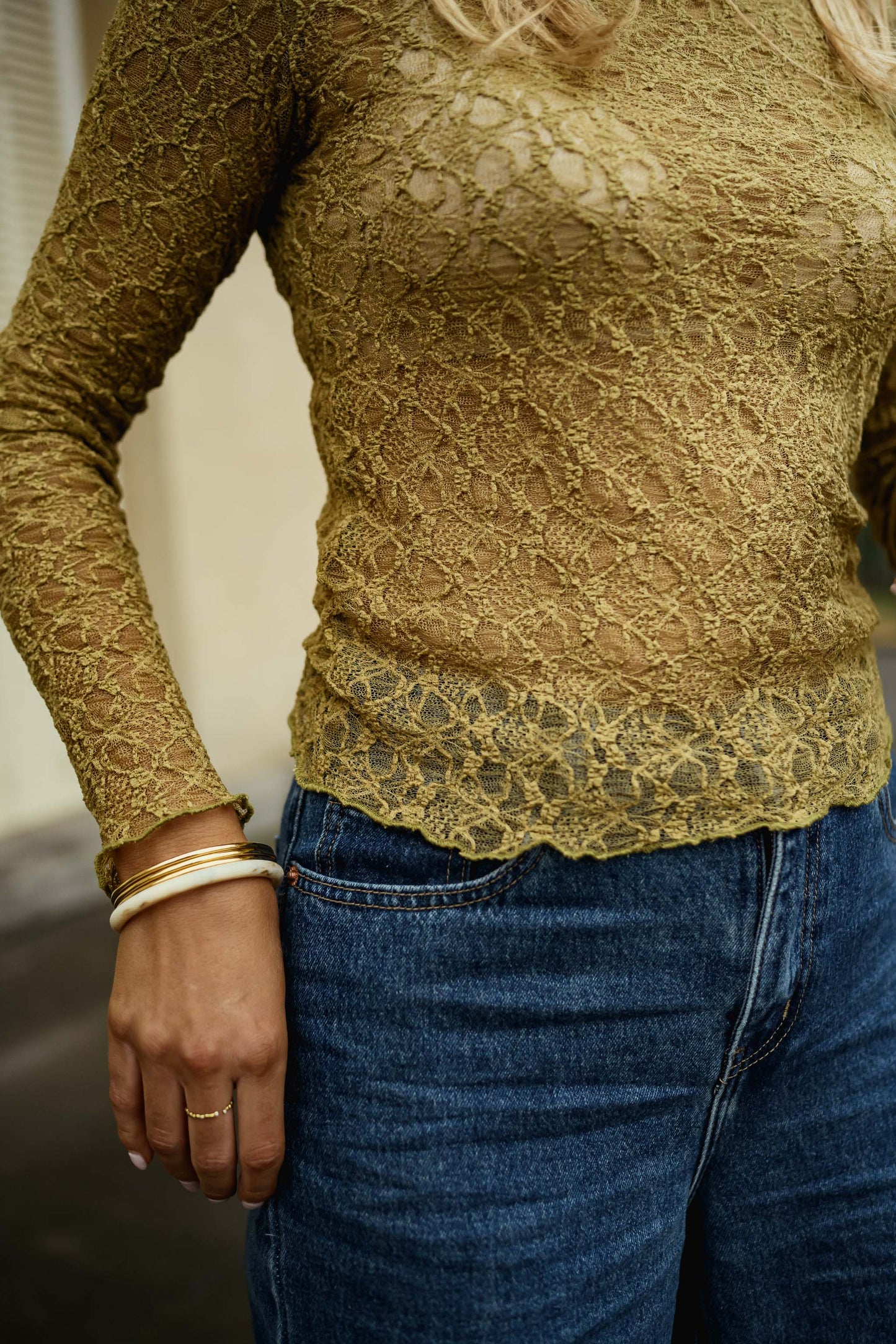 Khaki Francine Blouse