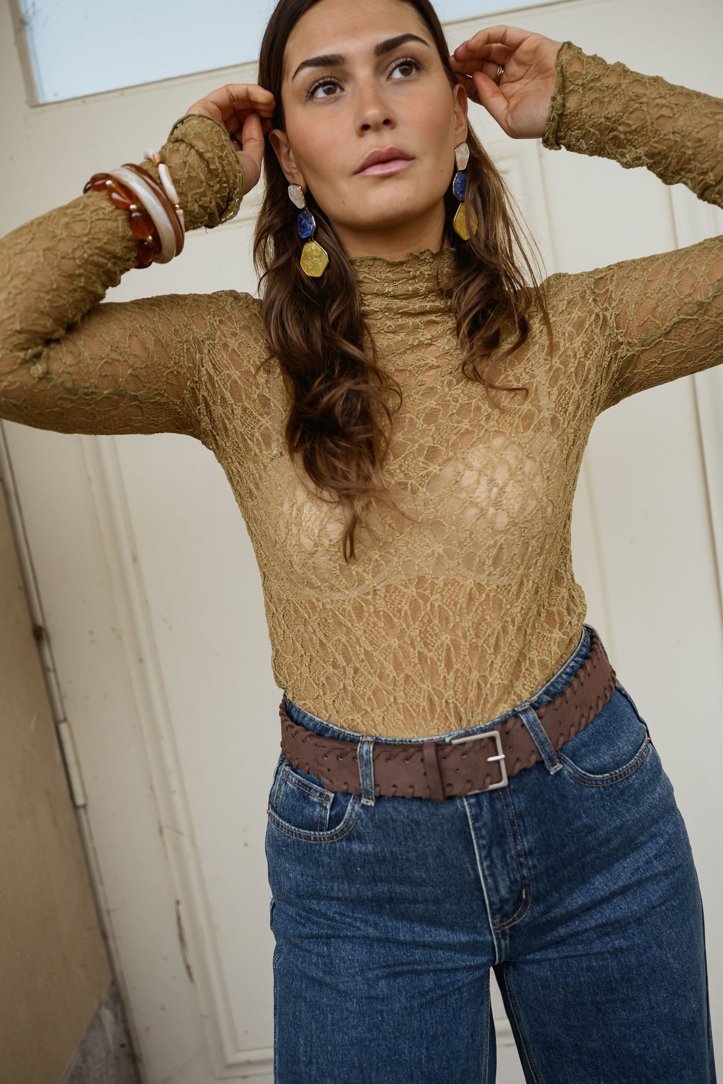 Khaki Francine Blouse