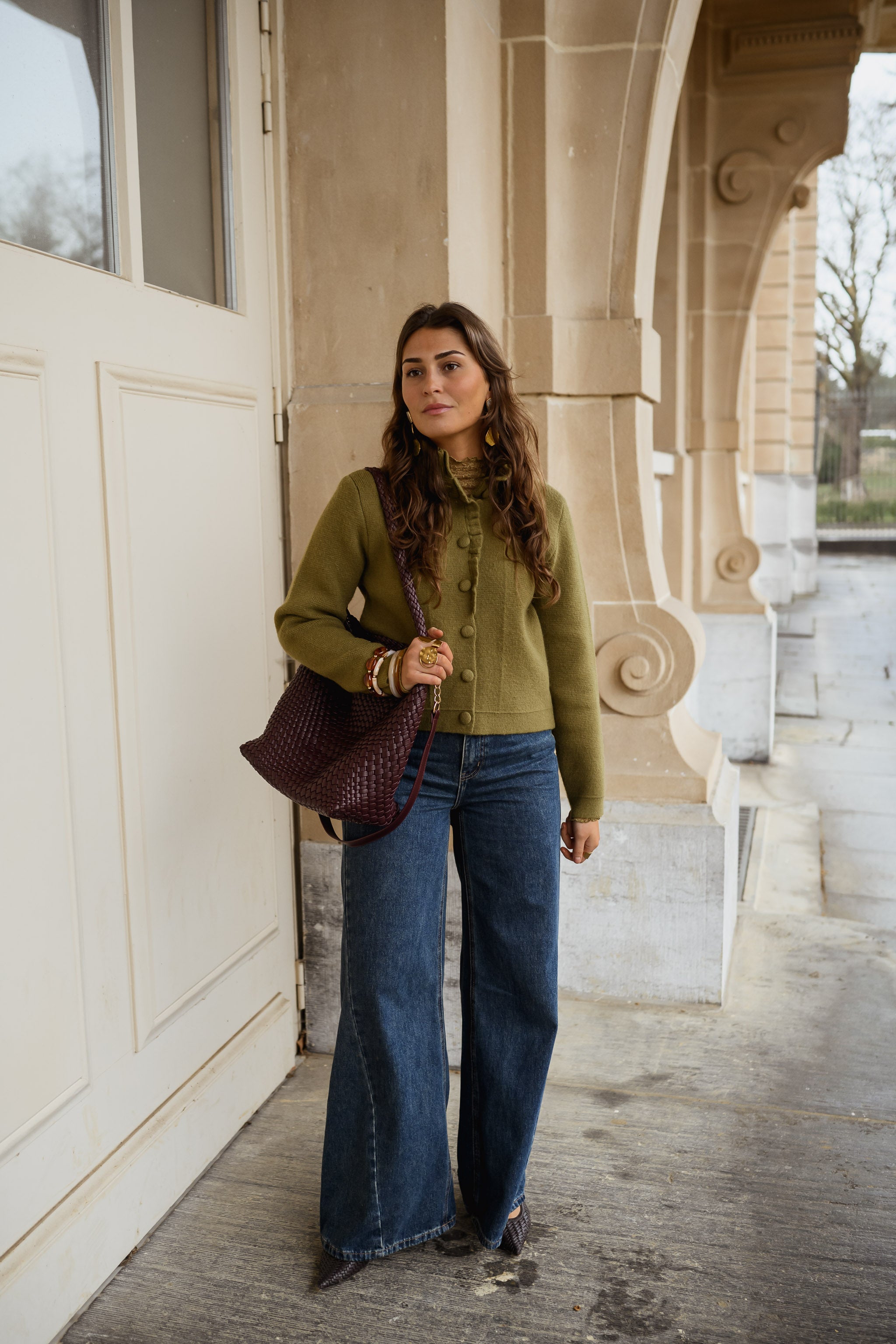 Khaki Jeanine Cardigan