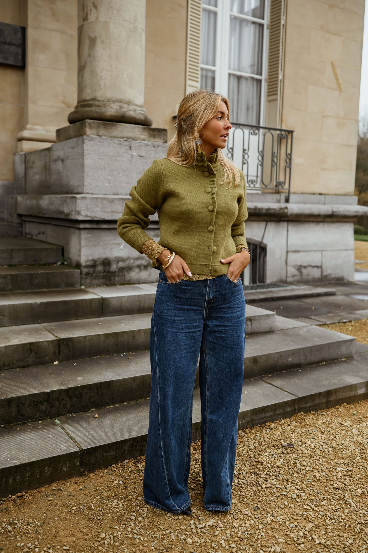 Khaki Jeanine Cardigan