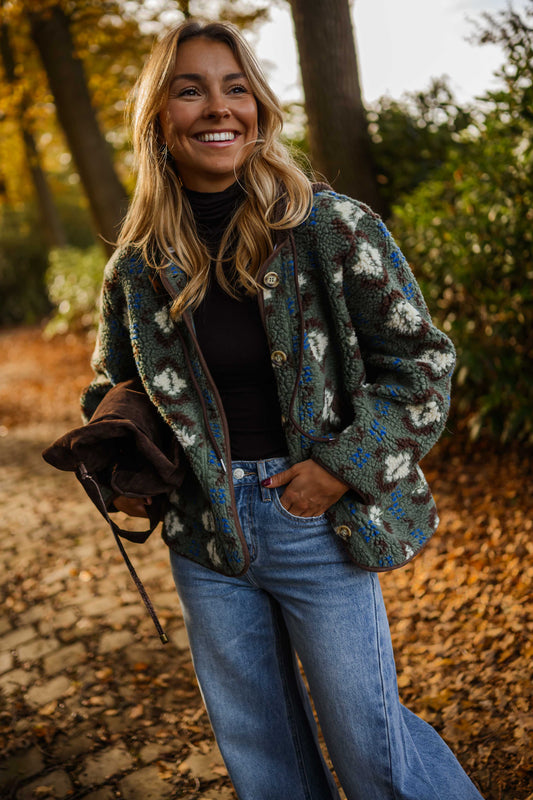 Khaki Patterned Malory Coat