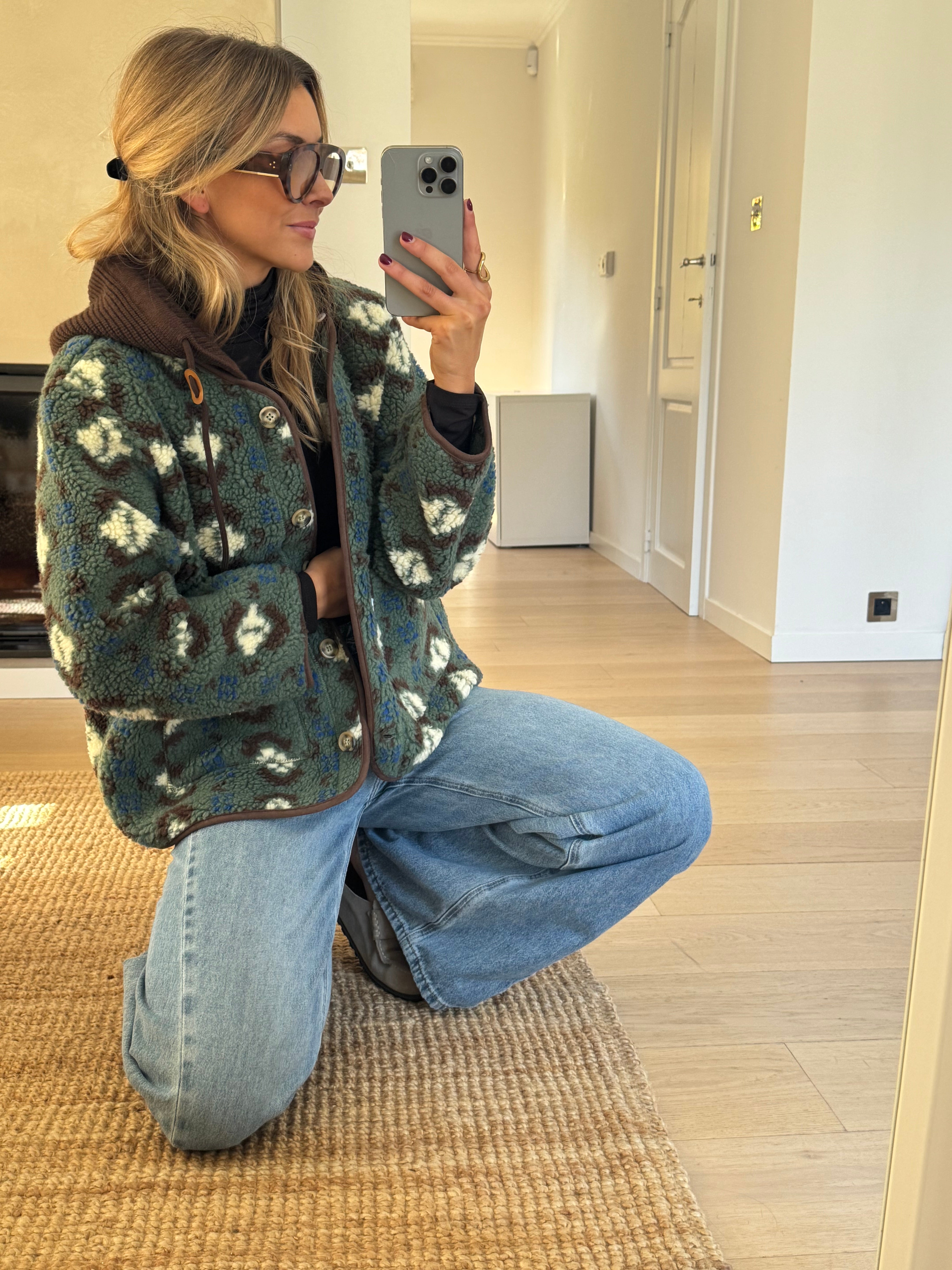 Khaki Patterned Malory Coat