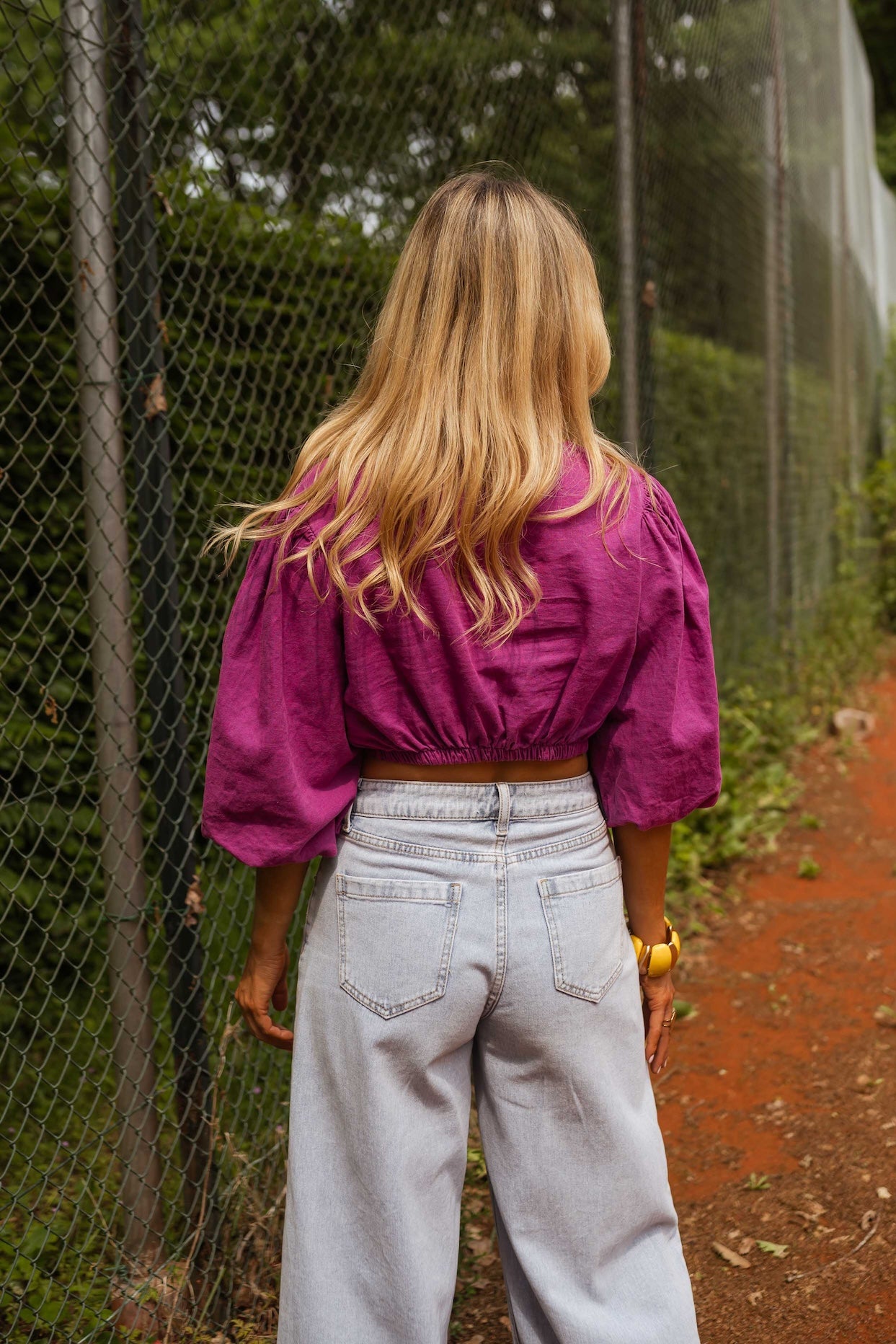 Mauve Kelya Linen Blouse