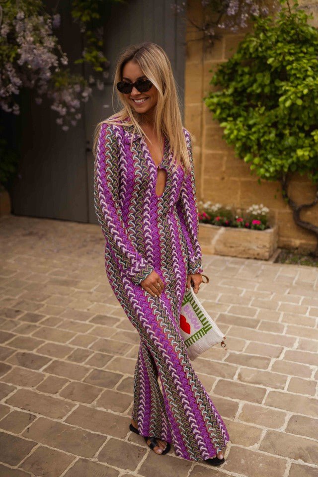 Mauve Patterned Audrey Dress