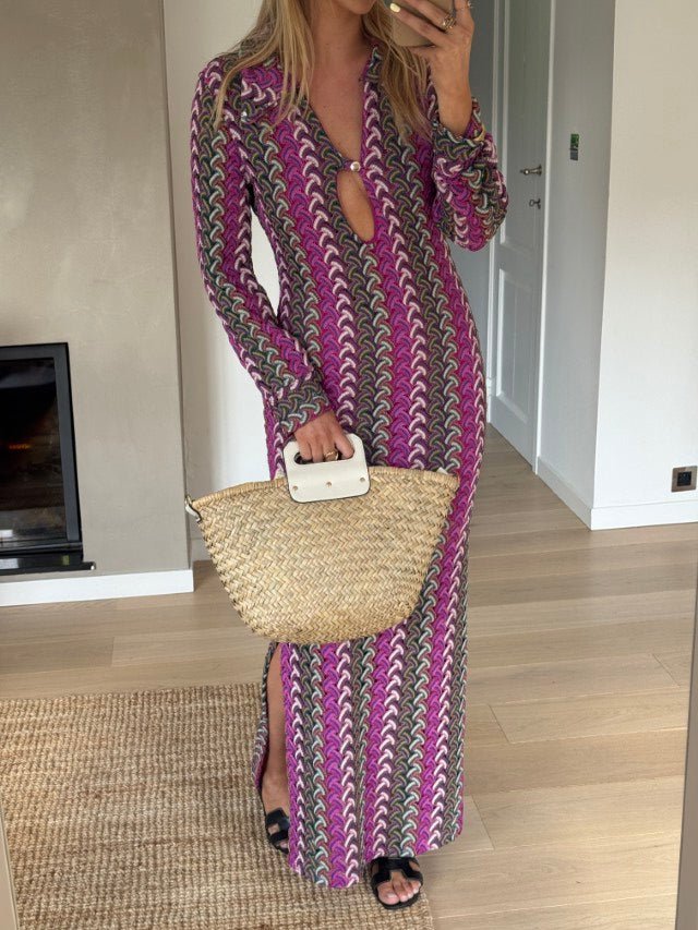 Mauve Patterned Audrey Dress