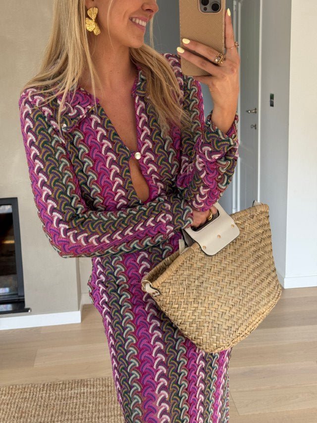 Mauve Patterned Audrey Dress