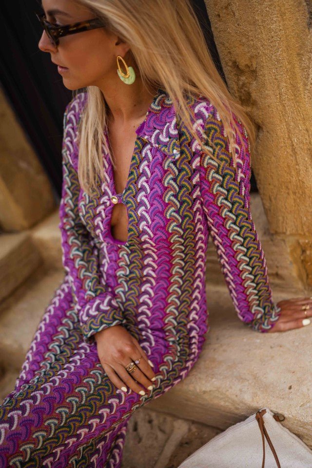 Mauve Patterned Audrey Dress