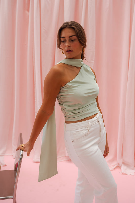 Mint Green Ilga Satin Top