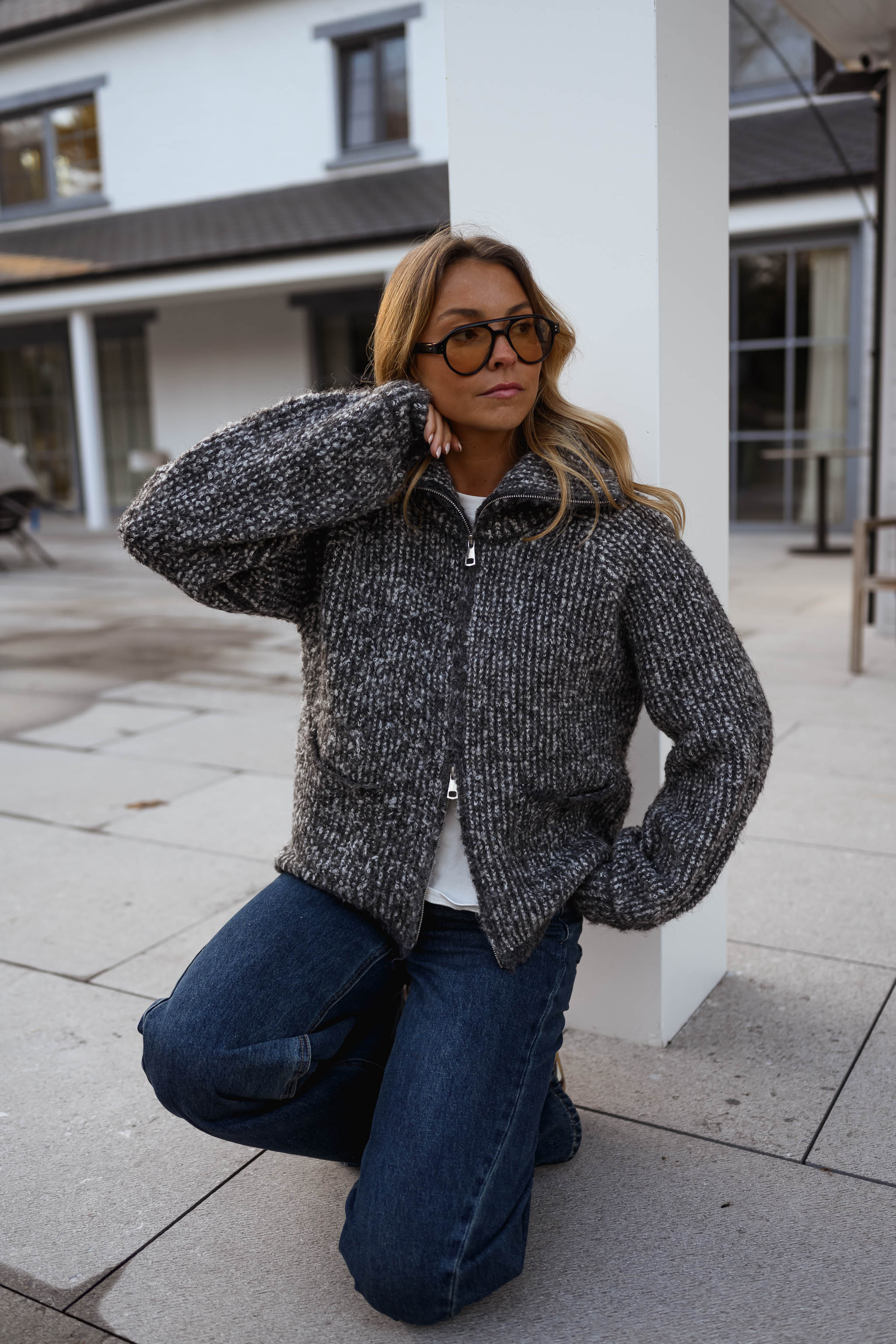 Mottled Grey Feyre Cardigan