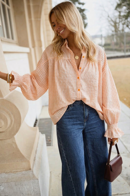 Orange and Ecru Siana Shirt