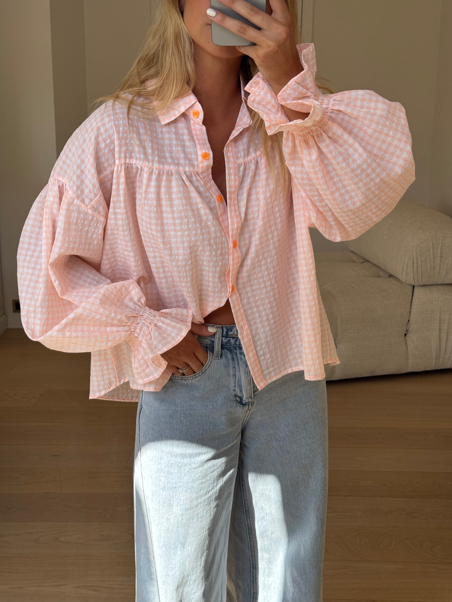 Orange and Ecru Siana Shirt