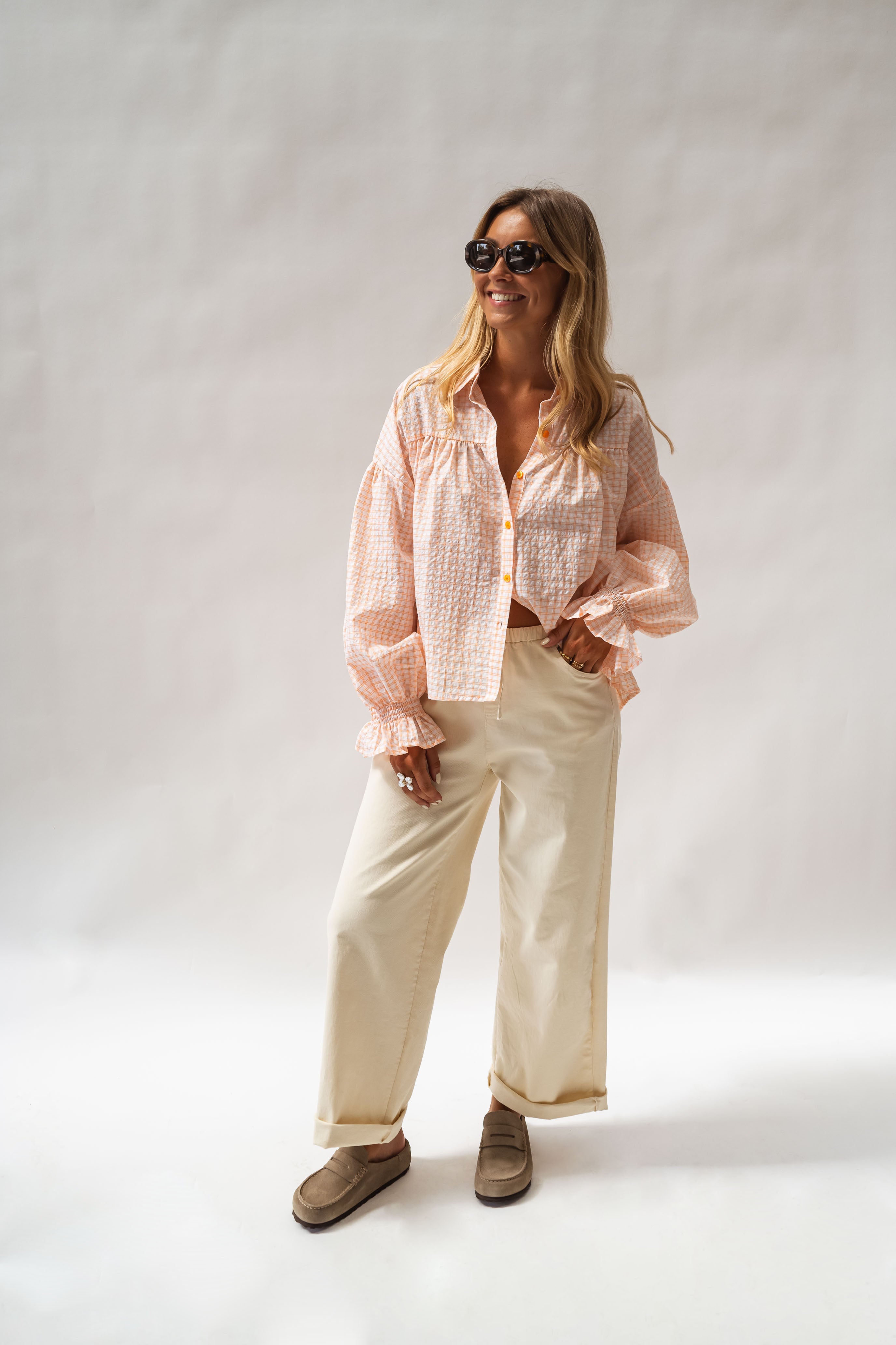 Orange and Ecru Siana Shirt