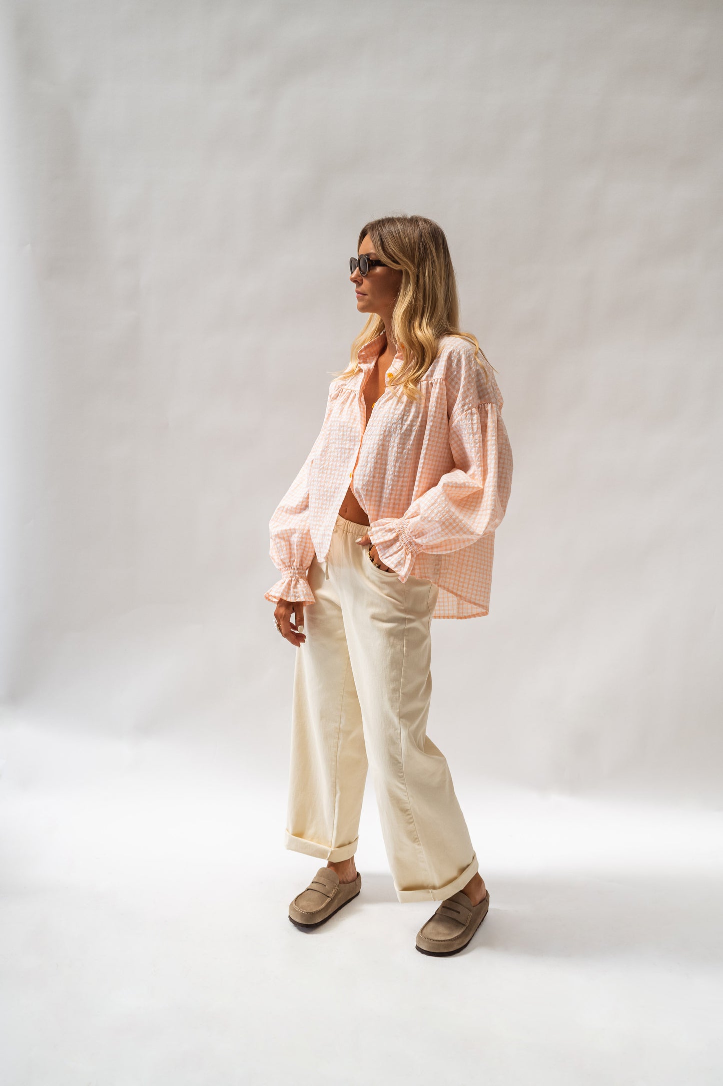 Orange and Ecru Siana Shirt