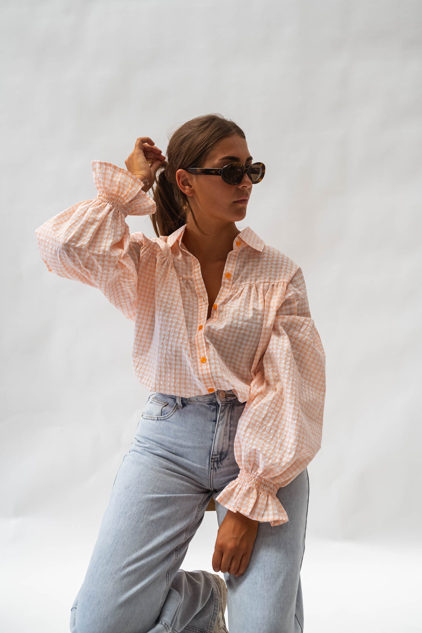 Orange and Ecru Siana Shirt