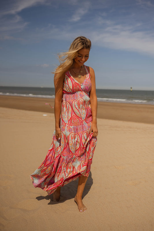 Pink Patterned Agathe Dress