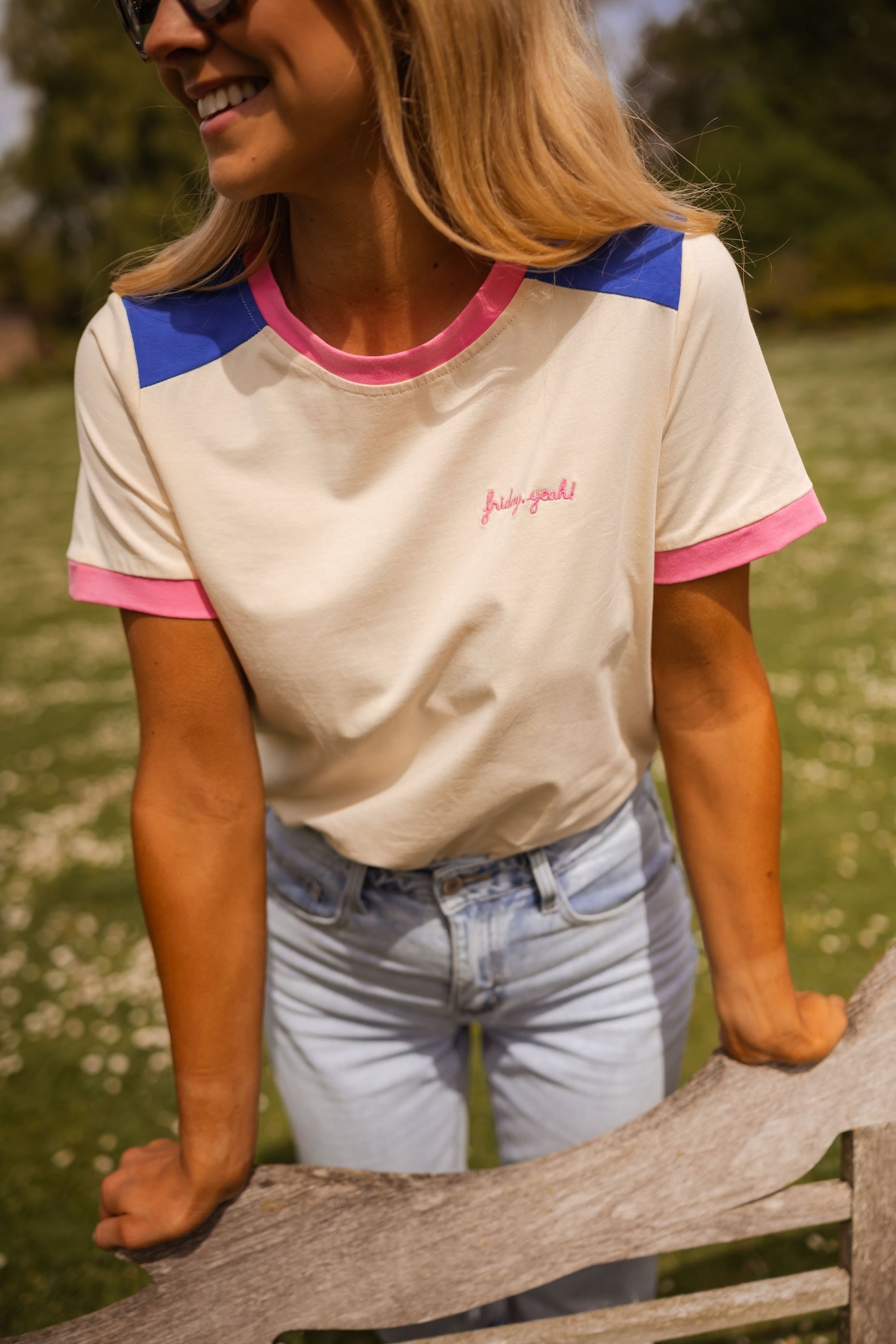 Pink and Blue Nicki T-Shirt