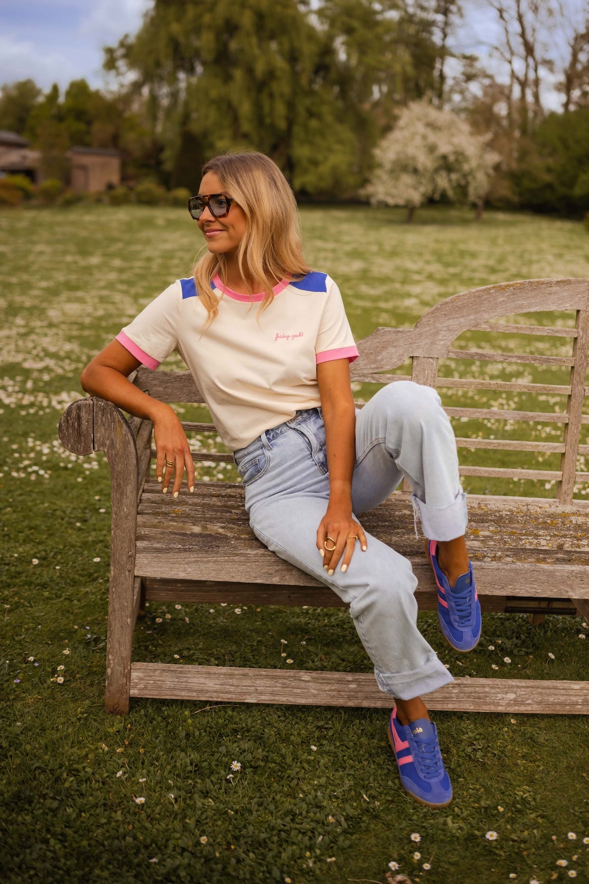 Pink and Blue Nicki T-Shirt