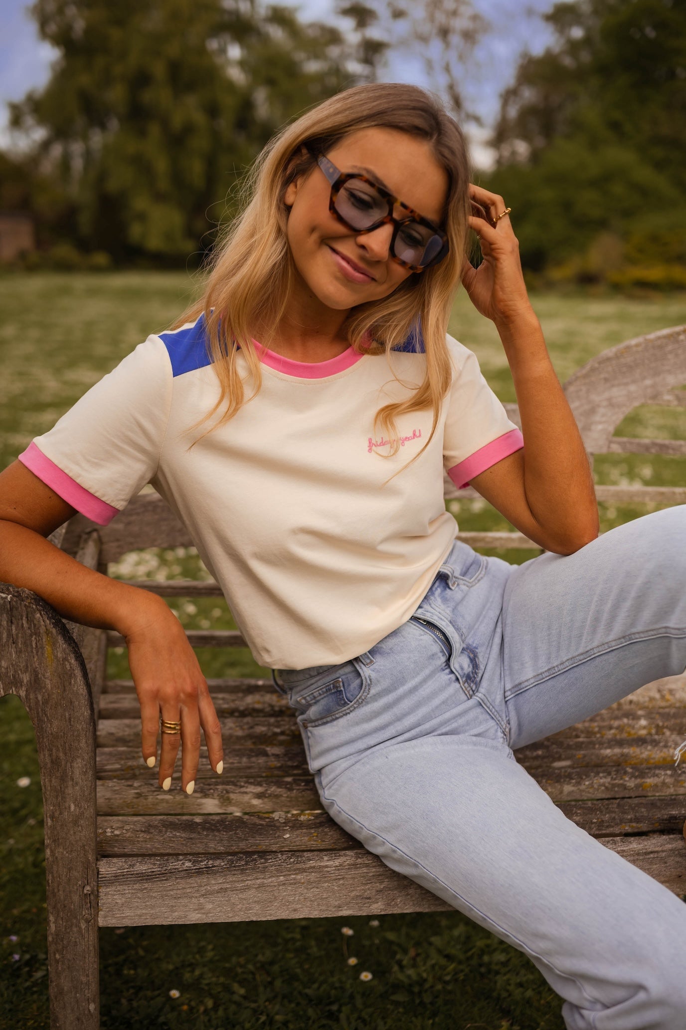 Pink and Blue Nicki T-Shirt