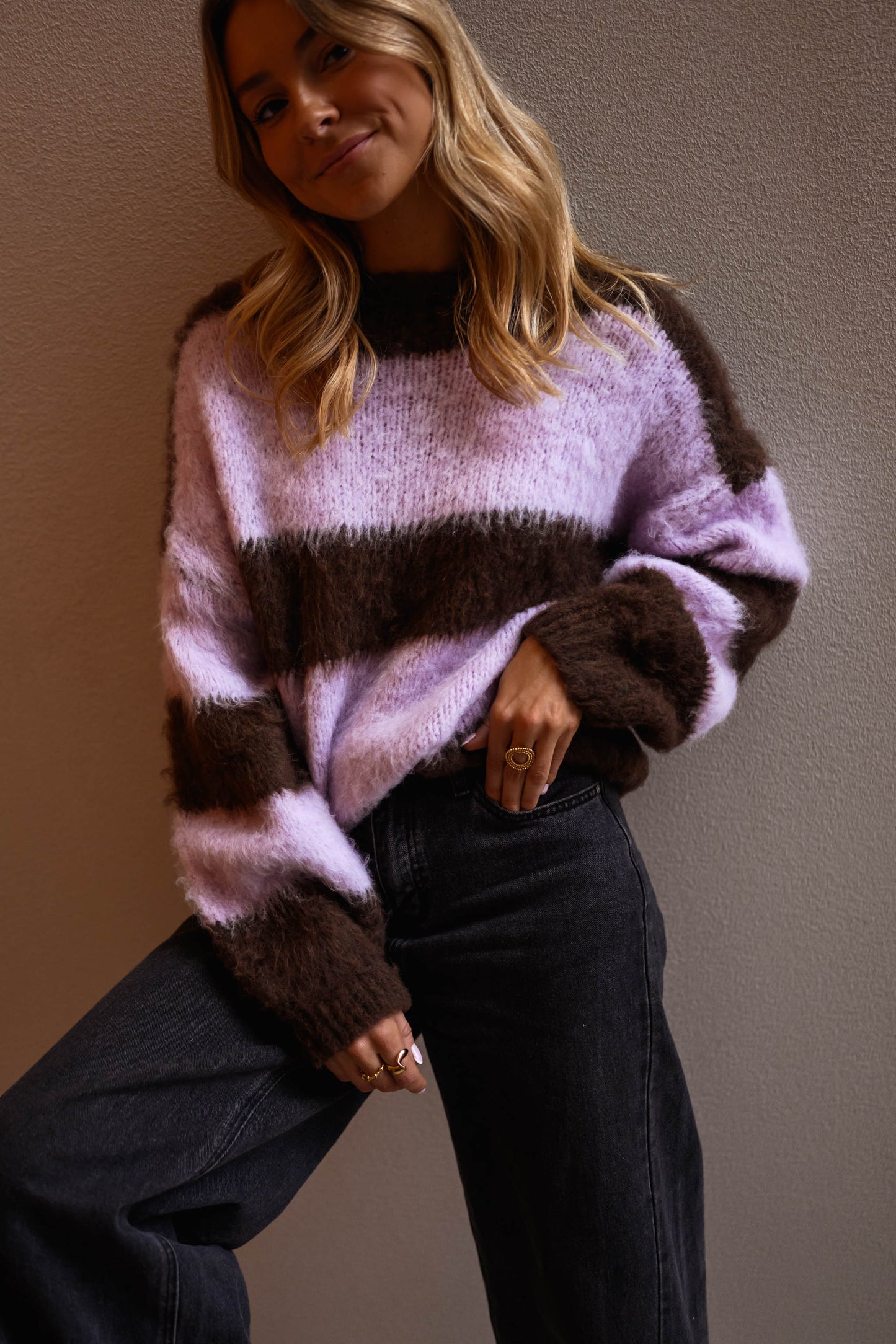 Pink and Brown Japa Sweater