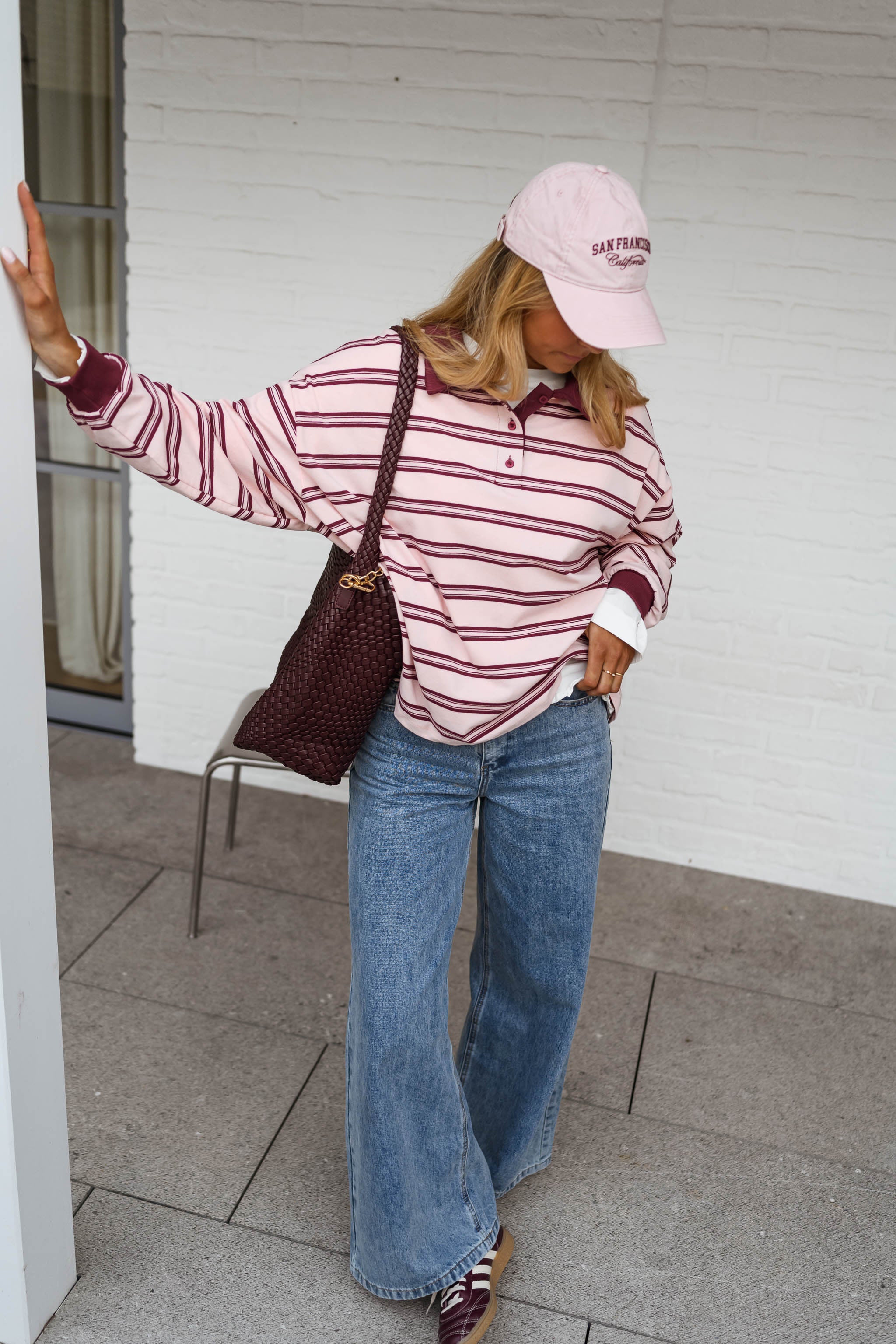 Pink and Burgundy Amilia Polo Shirt