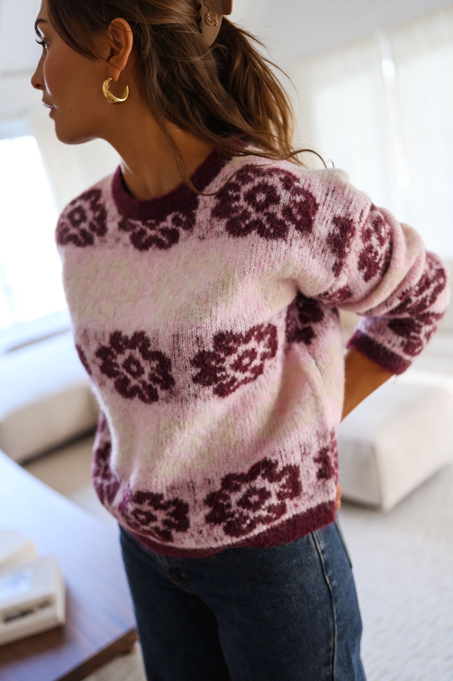 Pink and Burgundy Nesta Sweater